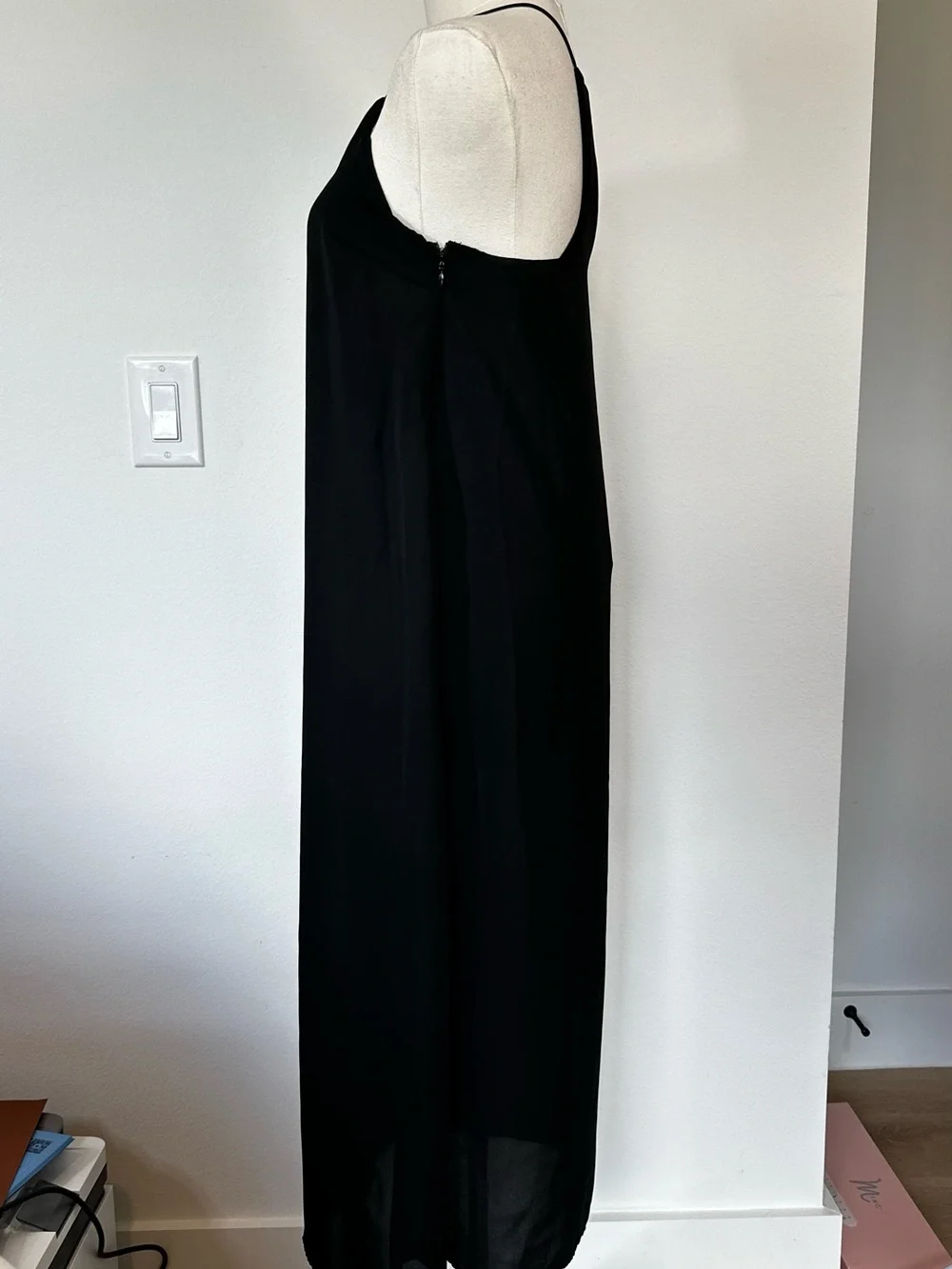 SILENCE + NOISE Black Halter Racerback Midi Slip Dress - Picture 4 of 8